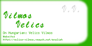 vilmos velics business card